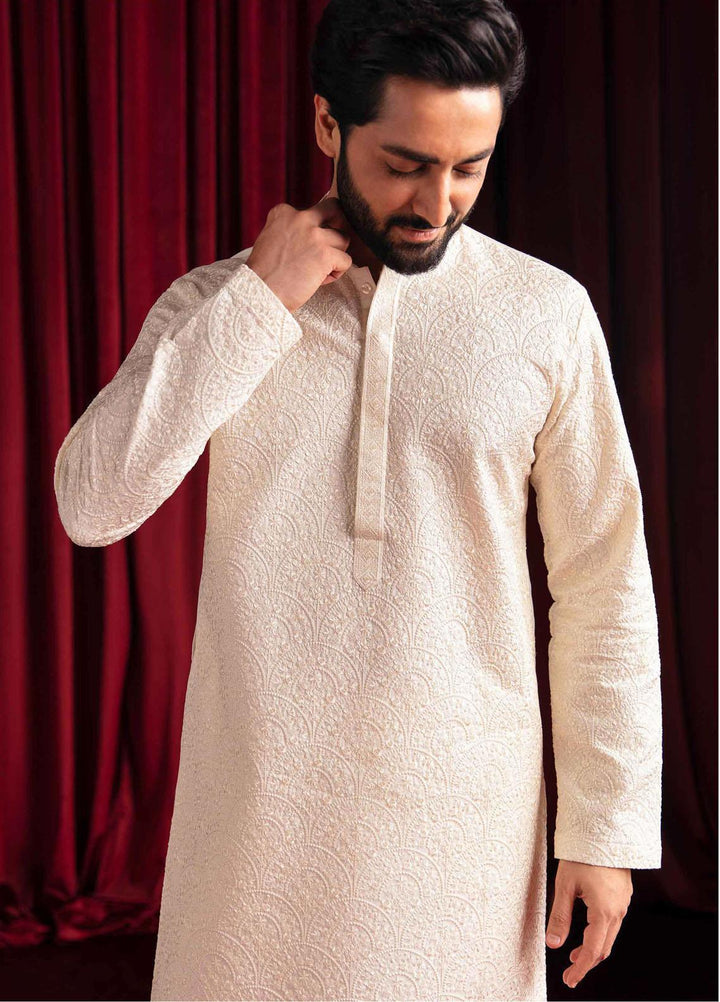 Qalamkar Raw Silk Formal Kameez Shalwar for Men -  QLM23MF MR-03