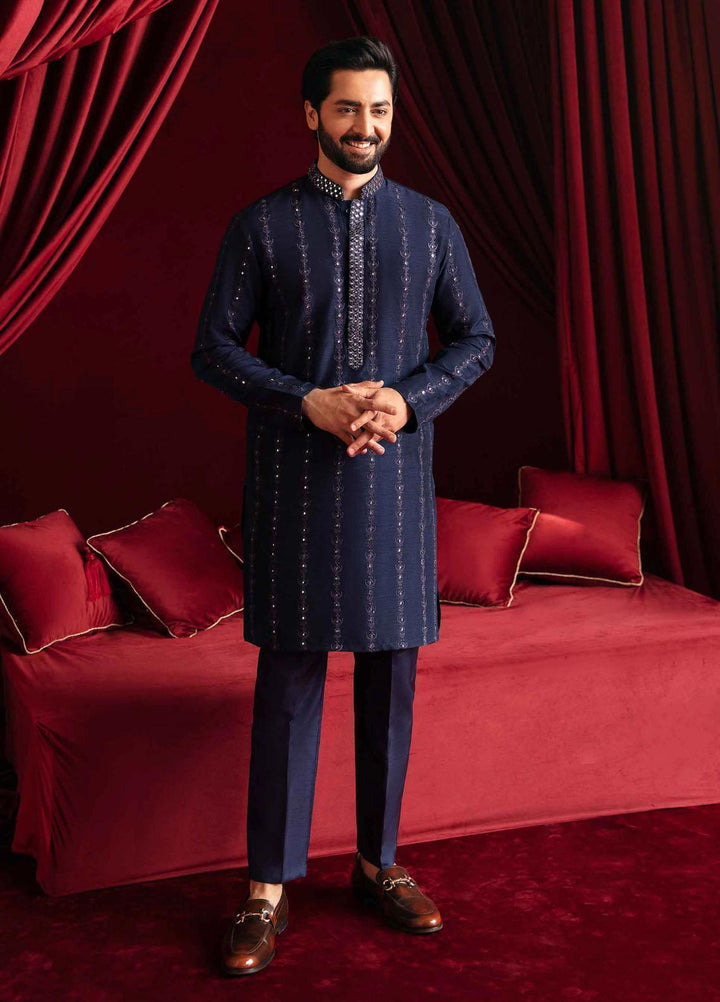 Qalamkar Raw Silk Formal Kameez Shalwar for Men -  QLM23MF MR-04