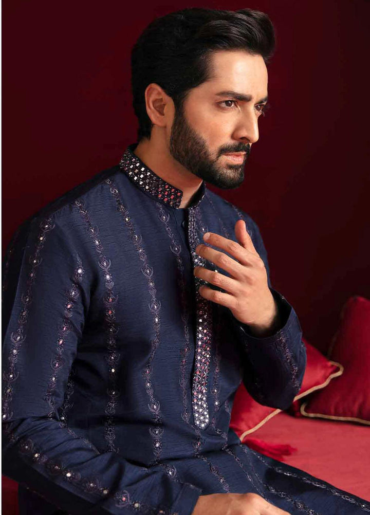 Qalamkar Raw Silk Formal Kameez Shalwar for Men -  QLM23MF MR-04