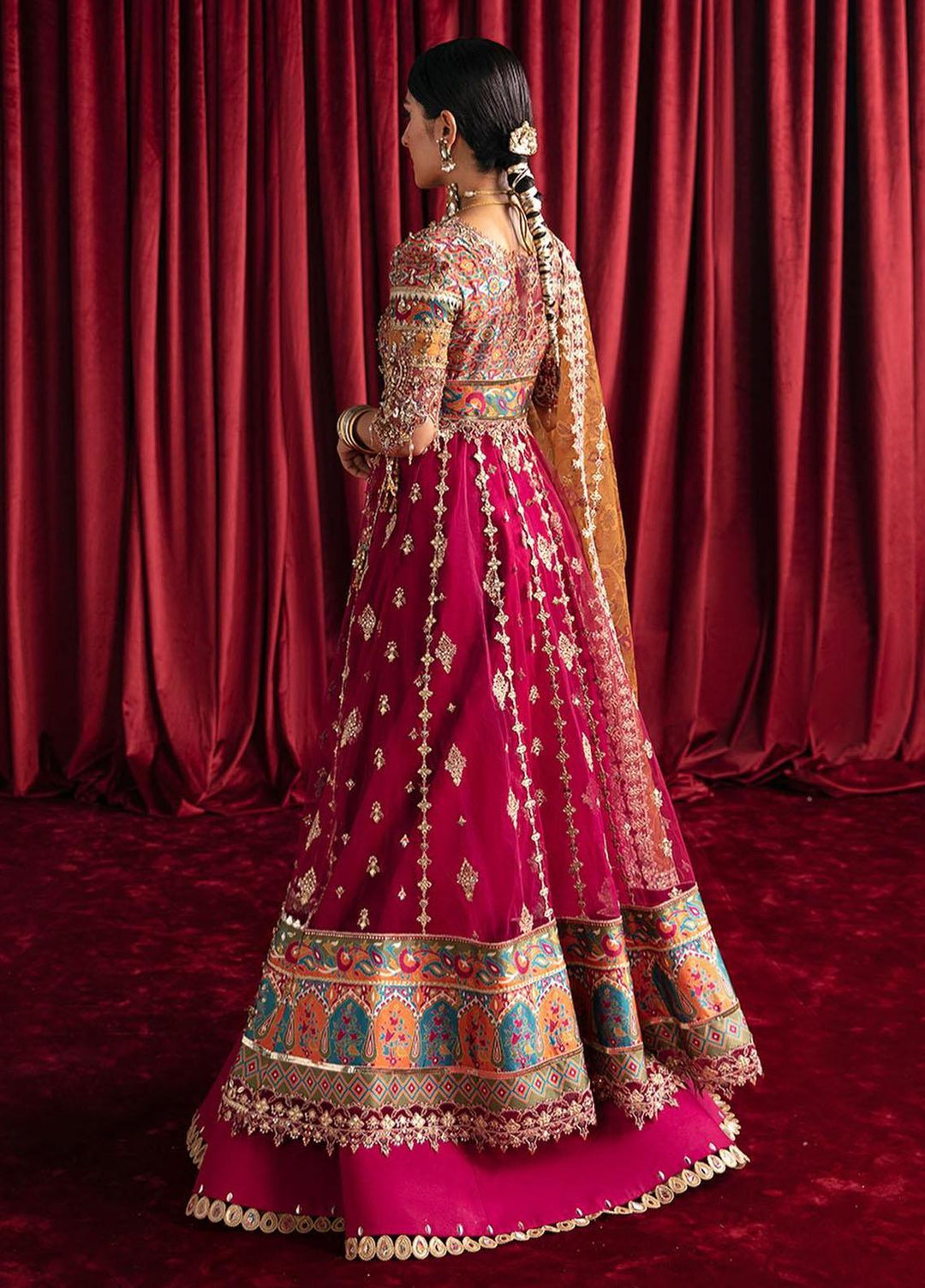 Heer Ranjha By Qalamkar Embroidered Silk Suits Unstitched 4 Piece QLM23HR Leela - Luxury Formal Collection