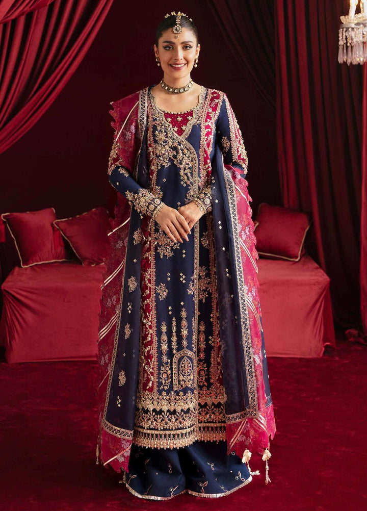Heer Ranjha By Qalamkar Embroidered Raw Silk Suits Unstitched 3 Piece QLM23HR Meharbano - Luxury Formal Collection