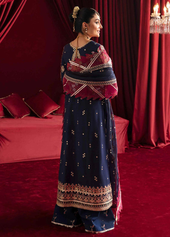 Heer Ranjha By Qalamkar Embroidered Raw Silk Suits Unstitched 3 Piece QLM23HR Meharbano - Luxury Formal Collection