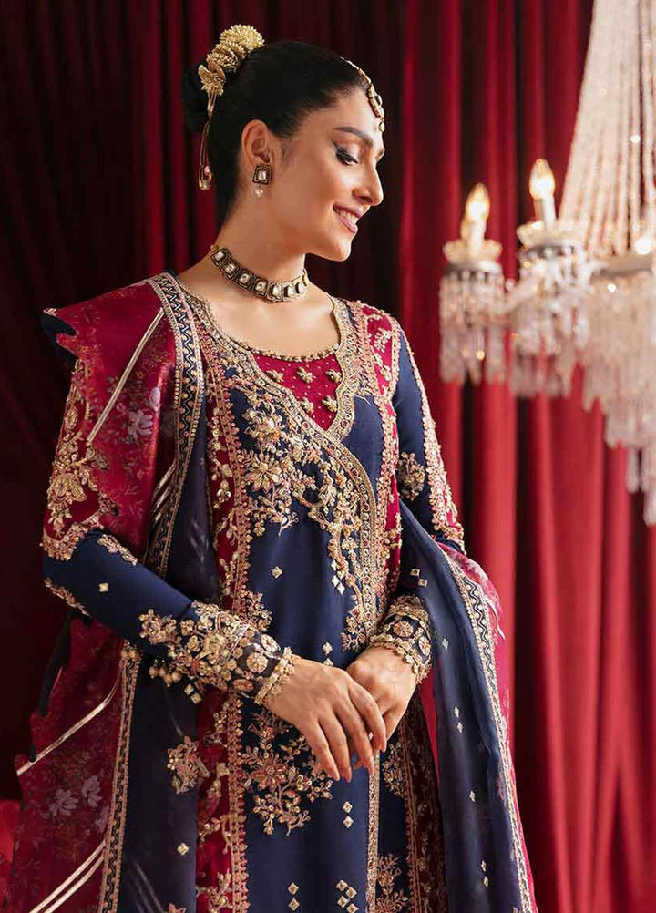Heer Ranjha By Qalamkar Embroidered Raw Silk Suits Unstitched 3 Piece QLM23HR Meharbano - Luxury Formal Collection