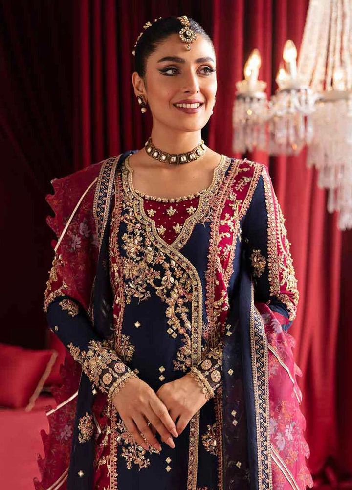 Heer Ranjha By Qalamkar Embroidered Raw Silk Suits Unstitched 3 Piece QLM23HR Meharbano - Luxury Formal Collection