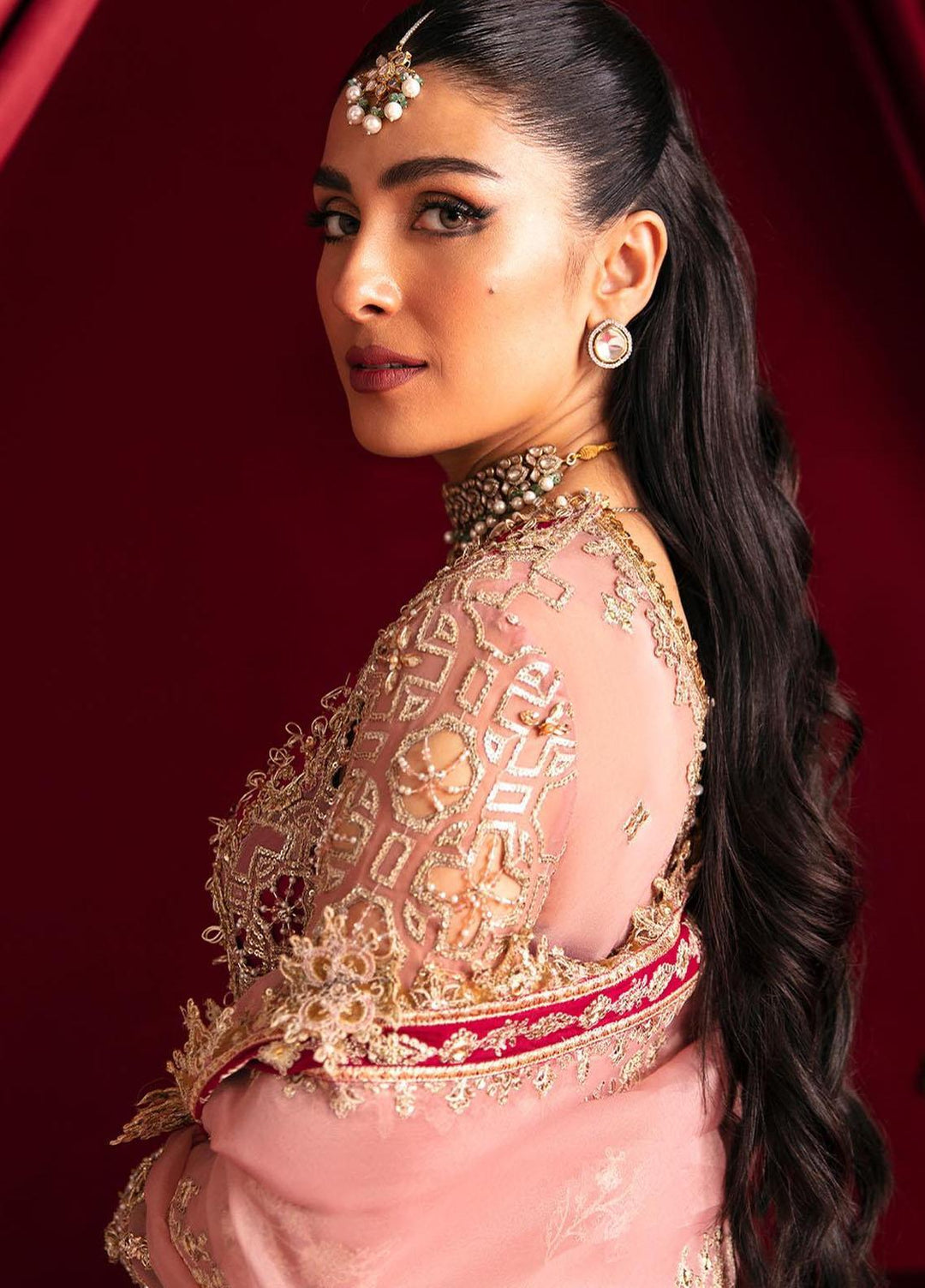 Heer Ranjha By Qalamkar Embroidered Organza Suits Unstitched 4 Piece QLM23HR Arisha - Luxury Formal Collection