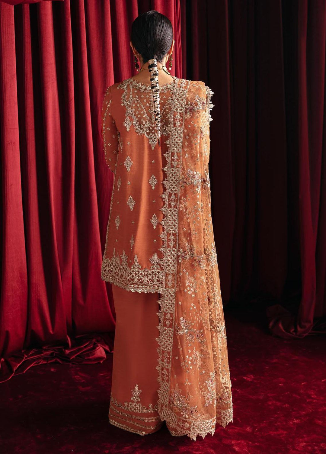 Heer Ranjha By Qalamkar Embroidered Raw Silk Suits Unstitched 3 Piece QLM23HR Noor - Luxury Formal Collection