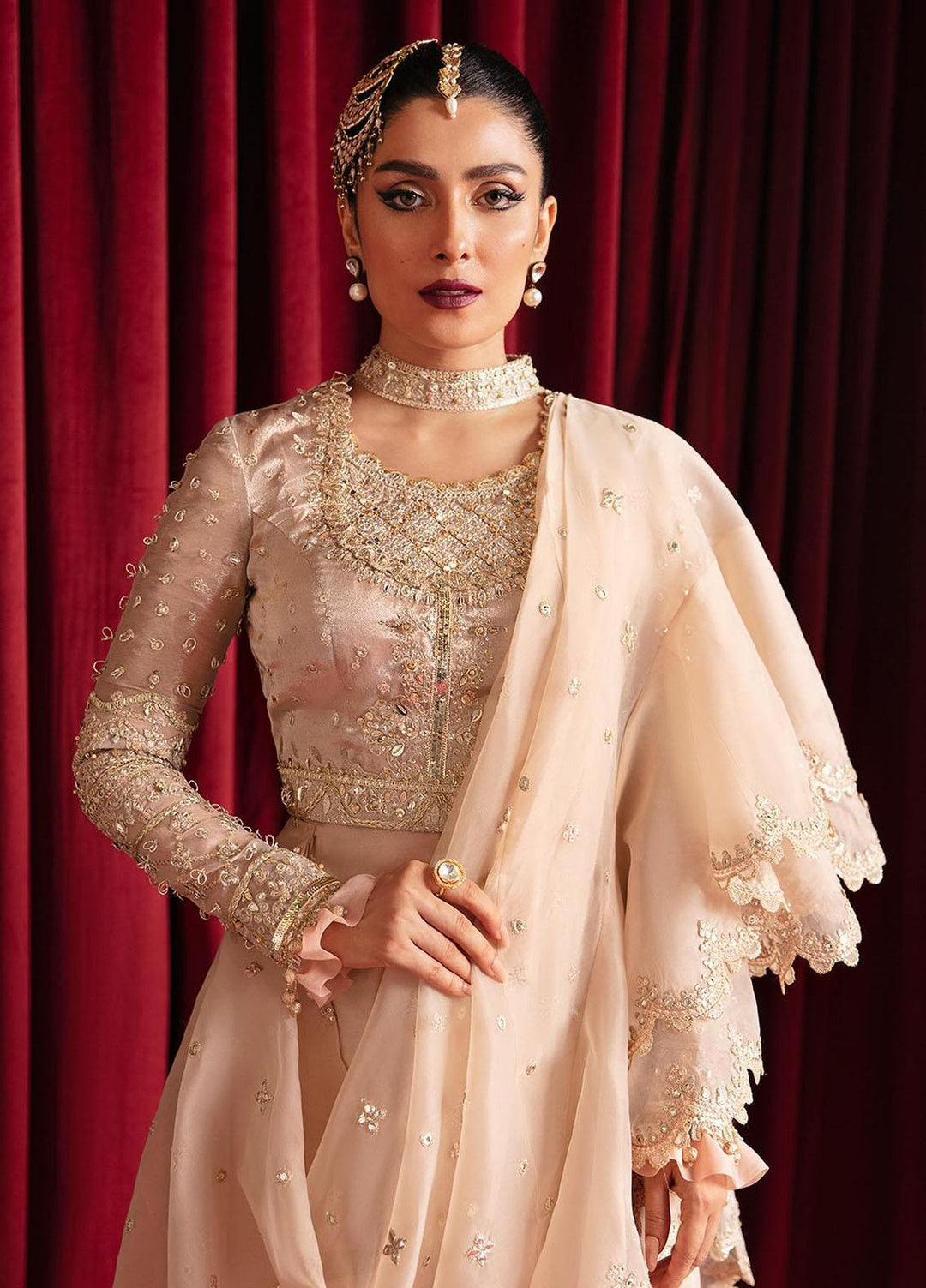 Heer Ranjha By Qalamkar Embroidered Jacquard  Unstitched Saree QLM23HR Reena - Luxury Formal Collection