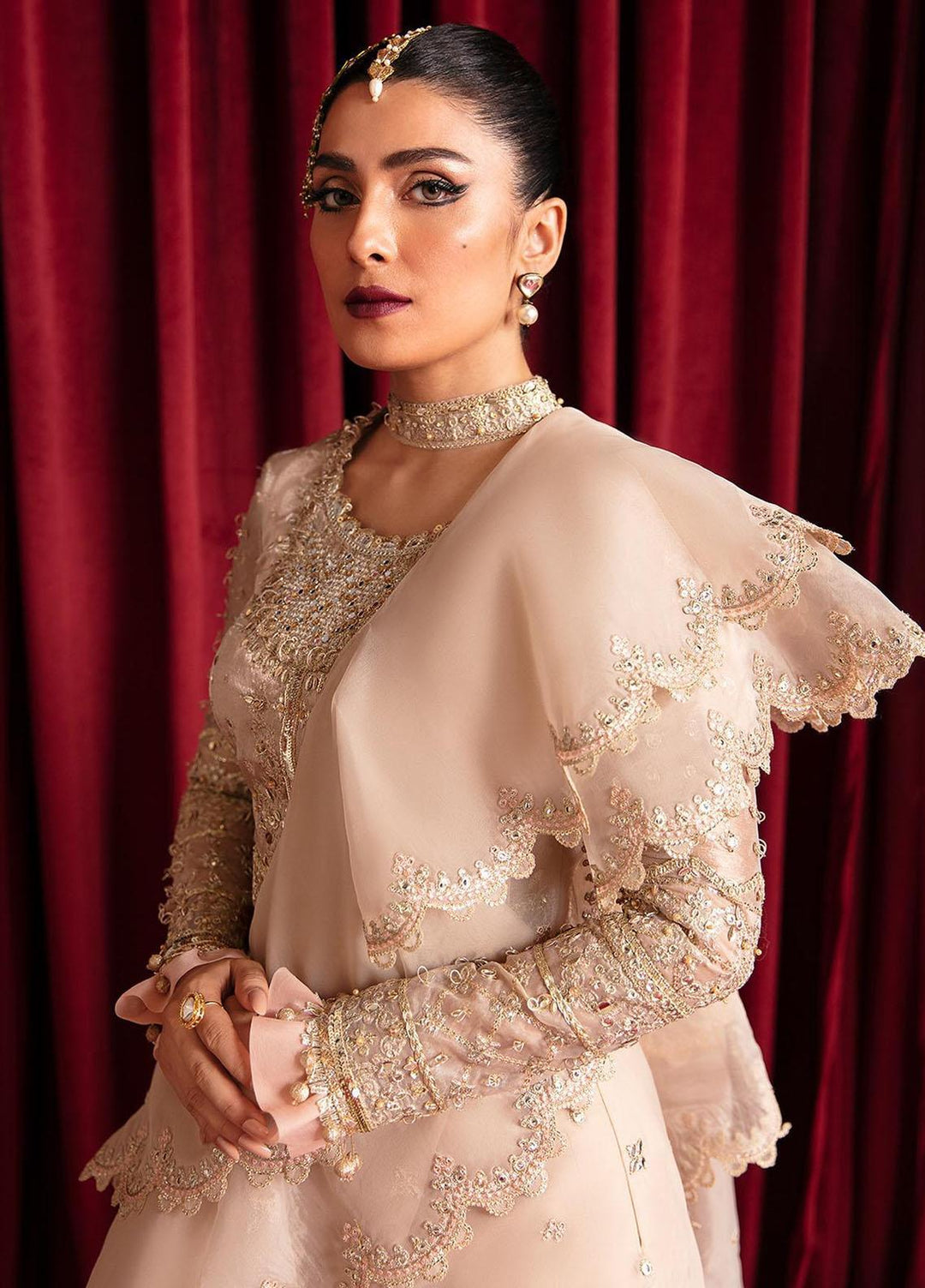 Heer Ranjha By Qalamkar Embroidered Jacquard  Unstitched Saree QLM23HR Reena - Luxury Formal Collection