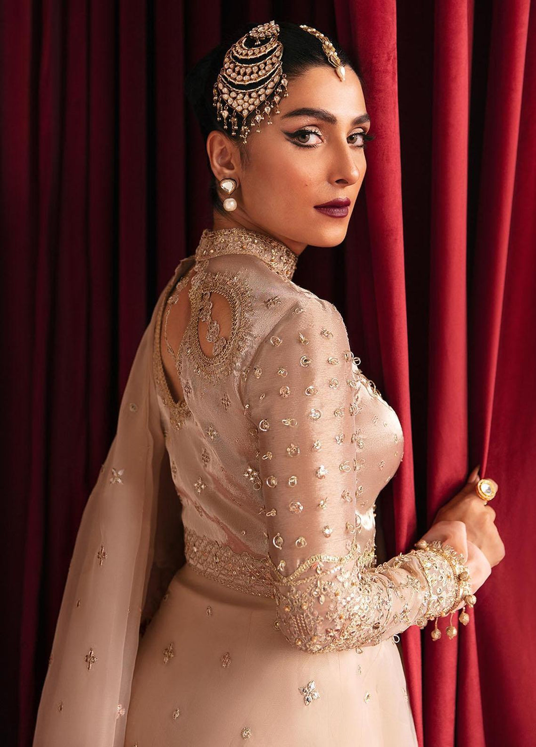 Heer Ranjha By Qalamkar Embroidered Jacquard  Unstitched Saree QLM23HR Reena - Luxury Formal Collection