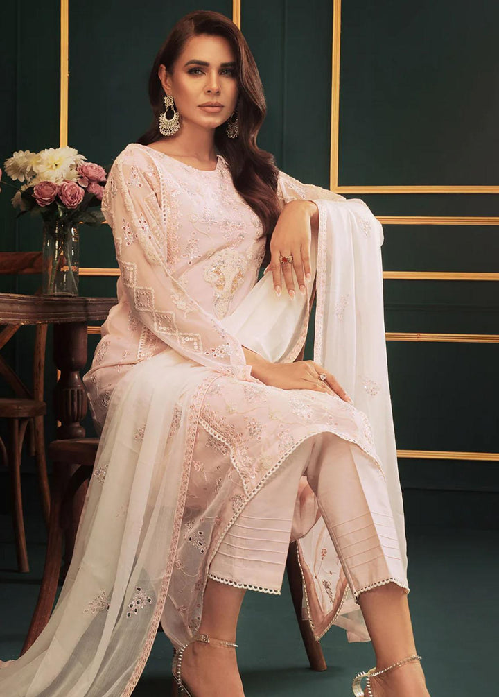 Shamooz Pret Embroidered Chiffon 3 Piece Suit SEM-0542 Light Pink