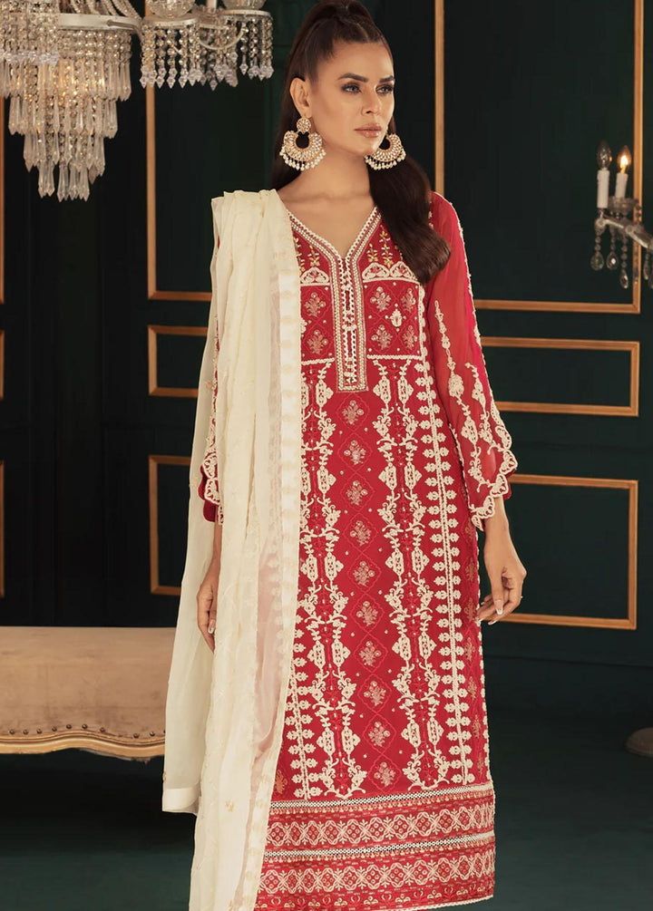 Shamooz Pret Embroidered Chiffon 3 Piece Suit SEM-0549 Deep Pink