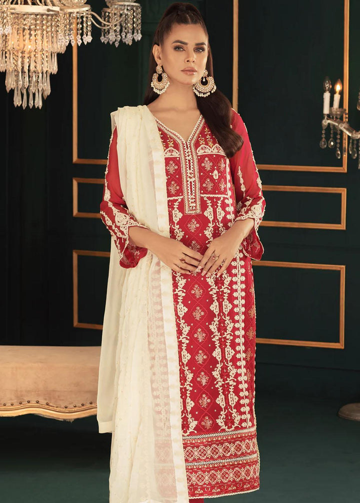 Shamooz Pret Embroidered Chiffon 3 Piece Suit SEM-0549 Deep Pink