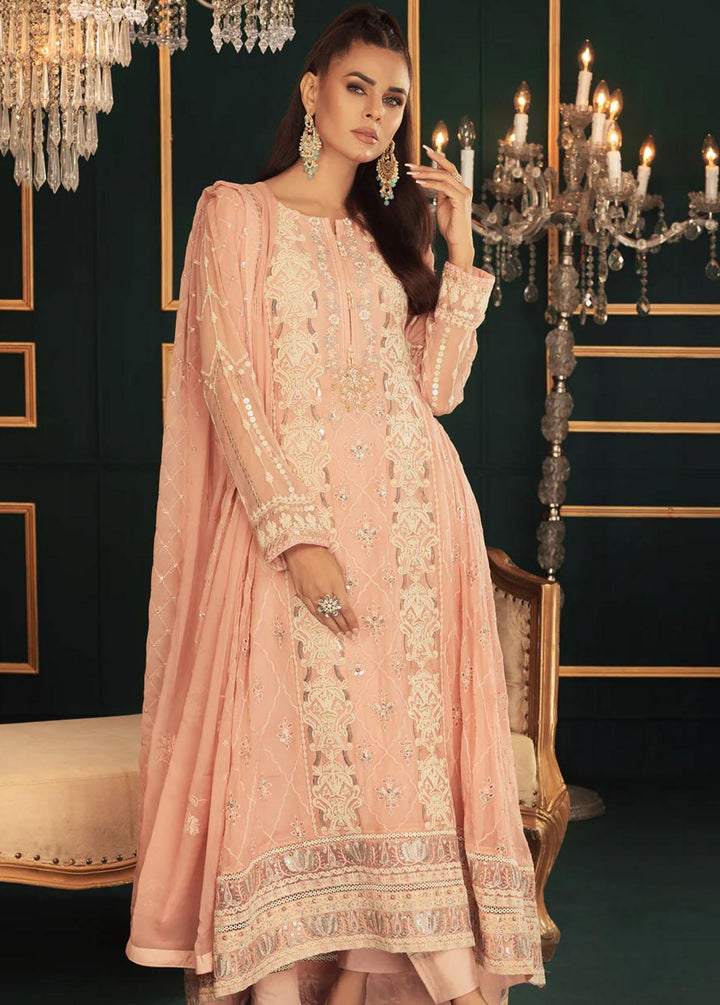 Shamooz Pret Embroidered Chiffon 3 Piece Suit SEM-0550 Salmon