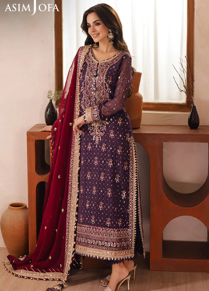 Heeriye by Asim Jofa Embroidered Chiffon Suit Unstitched 3 Piece AJ25H AJHE-01 - Festive Collection