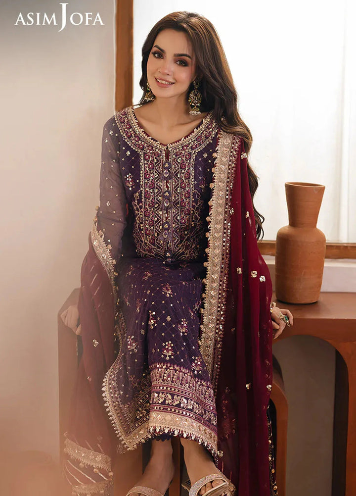 Heeriye by Asim Jofa Embroidered Chiffon Suit Unstitched 3 Piece AJ25H AJHE-01 - Festive Collection