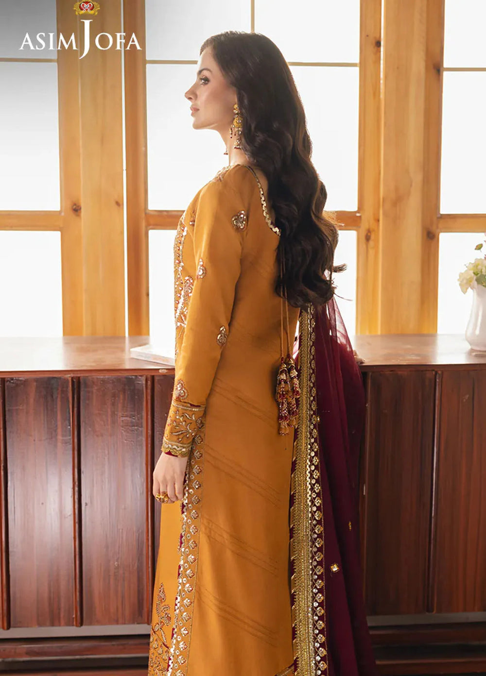 Heeriye by Asim Jofa Embroidered Chiffon Suit Unstitched 3 Piece AJ25H AJHE-07 - Festive Collection