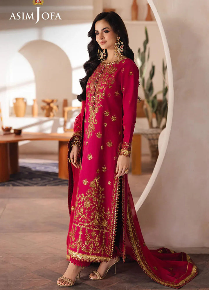 Heeriye by Asim Jofa Embroidered Chiffon Suit Unstitched 3 Piece AJ25H AJHE-08 - Festive Collection