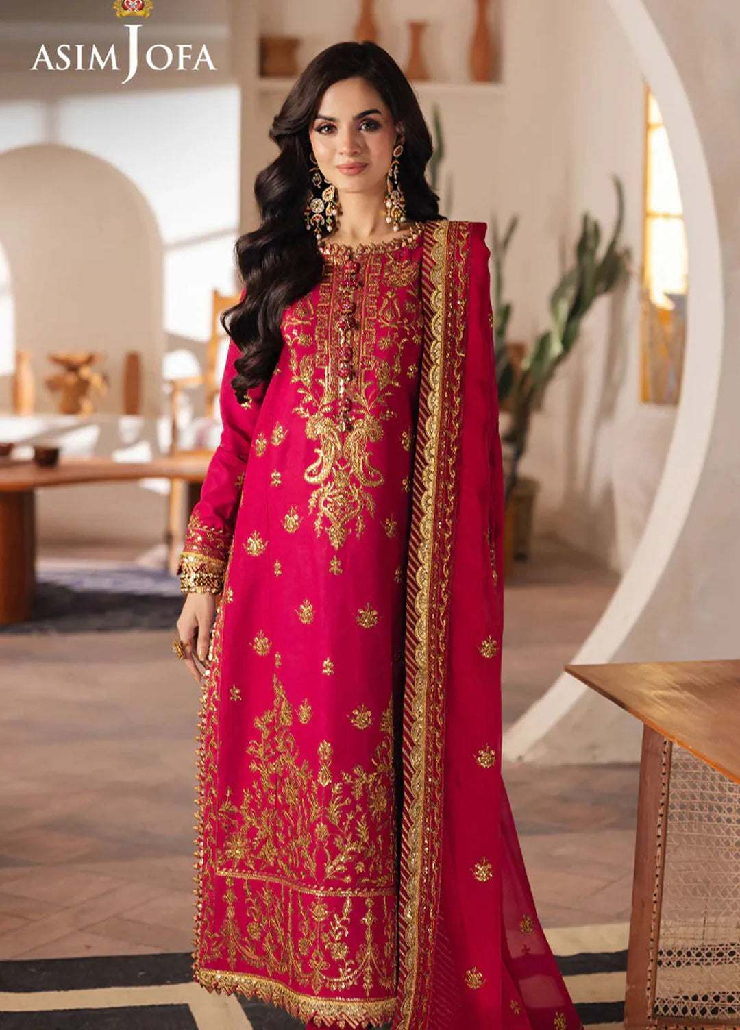 Heeriye by Asim Jofa Embroidered Chiffon Suit Unstitched 3 Piece AJ25H AJHE-08 - Festive Collection