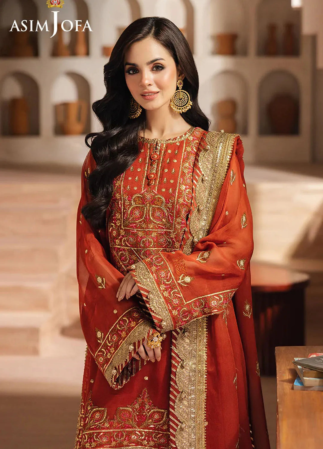 Heeriye by Asim Jofa Embroidered Chiffon Suit Unstitched 3 Piece AJ25H AJHE-10 - Festive Collection