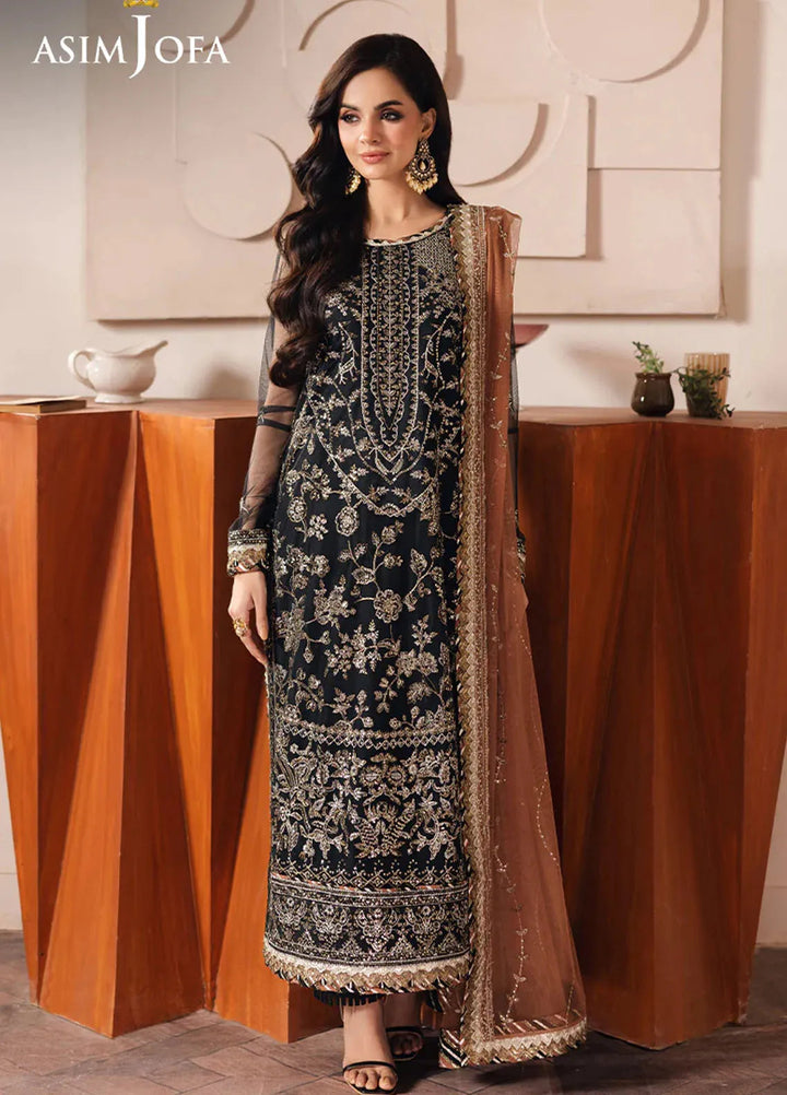 Heeriye by Asim Jofa Embroidered Net Suit Unstitched 3 Piece AJ25H AJHE-05 - Festive Collection