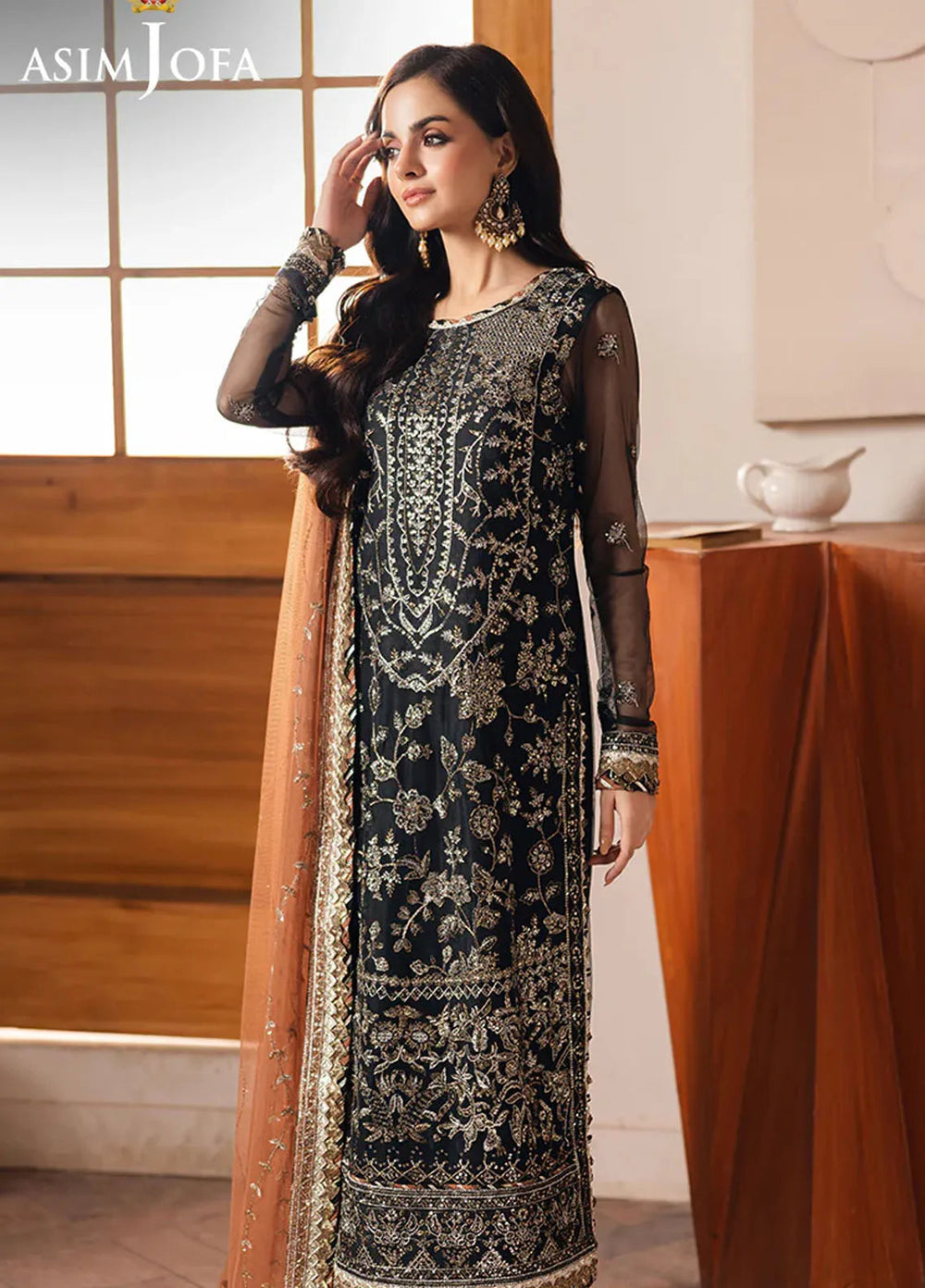 Heeriye by Asim Jofa Embroidered Net Suit Unstitched 3 Piece AJ25H AJHE-05 - Festive Collection