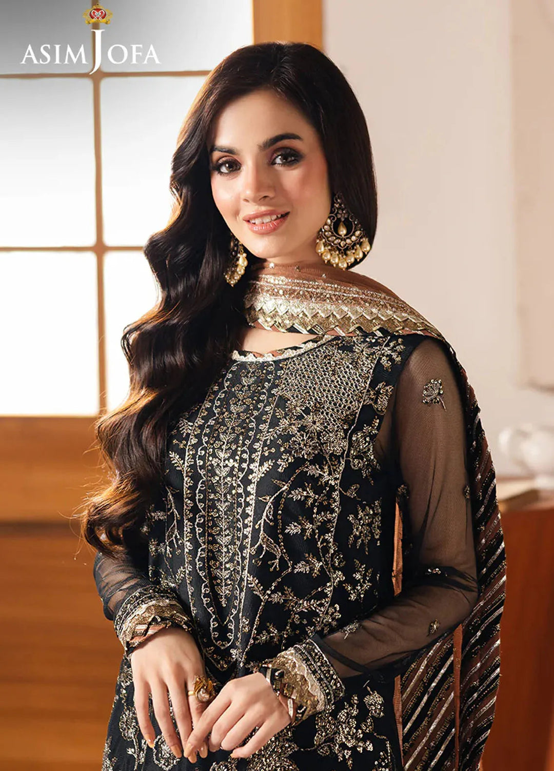 Heeriye by Asim Jofa Embroidered Net Suit Unstitched 3 Piece AJ25H AJHE-05 - Festive Collection
