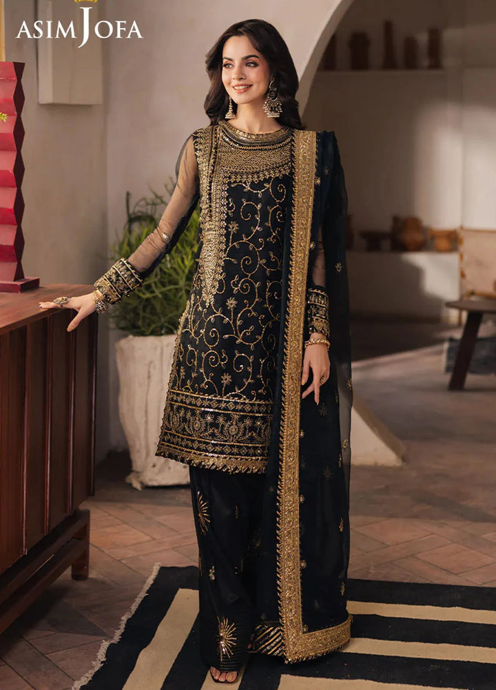 Heeriye by Asim Jofa Embroidered Organza Suit Unstitched 3 Piece AJ25H AJHE-04 - Festive Collection