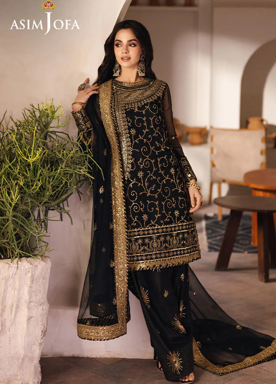 Heeriye by Asim Jofa Embroidered Organza Suit Unstitched 3 Piece AJ25H AJHE-04 - Festive Collection