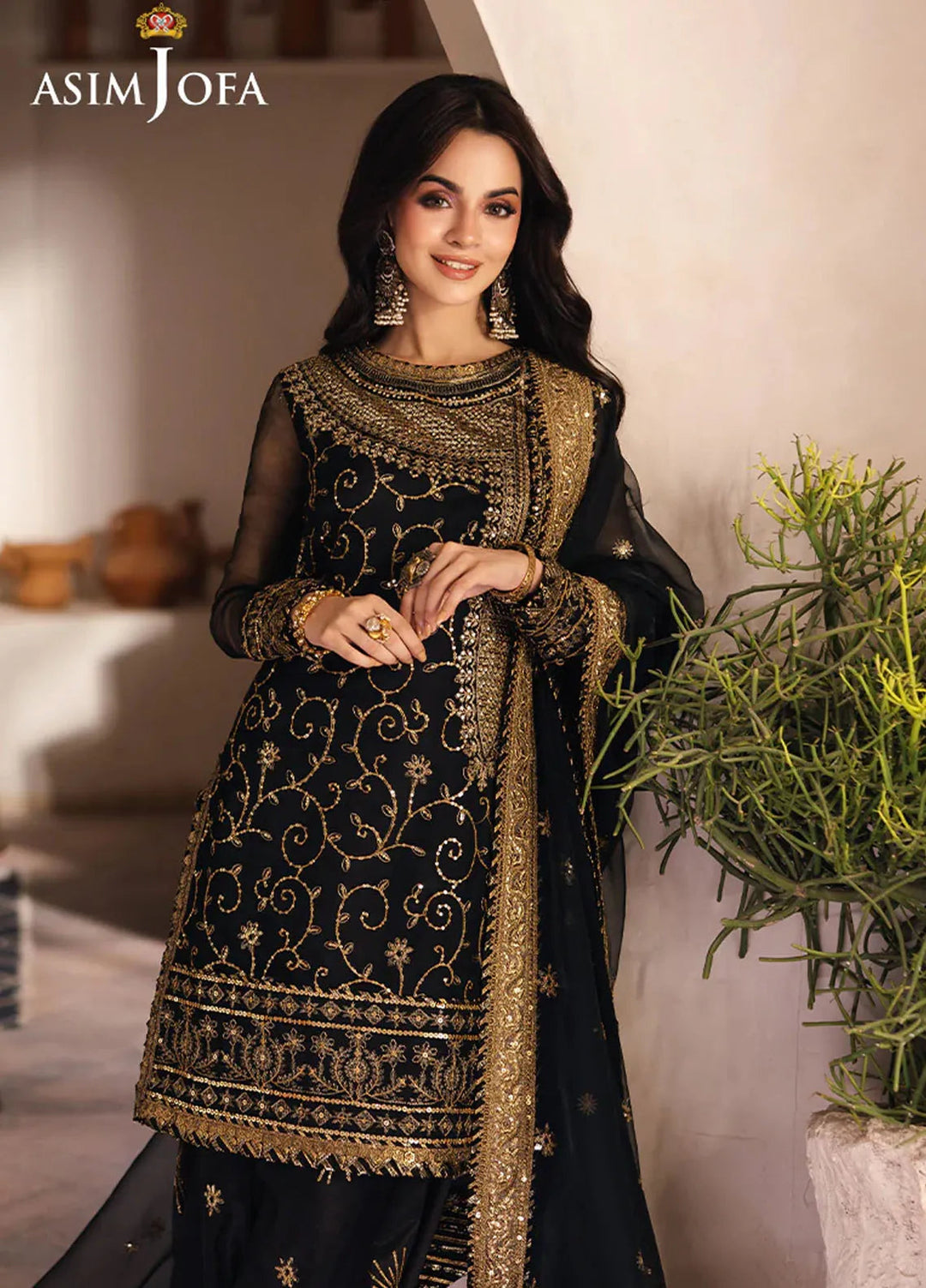 Heeriye by Asim Jofa Embroidered Organza Suit Unstitched 3 Piece AJ25H AJHE-04 - Festive Collection
