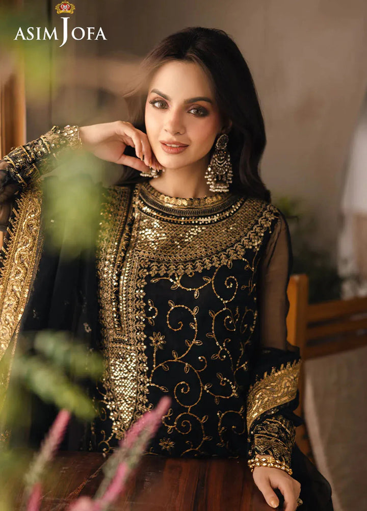 Heeriye by Asim Jofa Embroidered Organza Suit Unstitched 3 Piece AJ25H AJHE-04 - Festive Collection