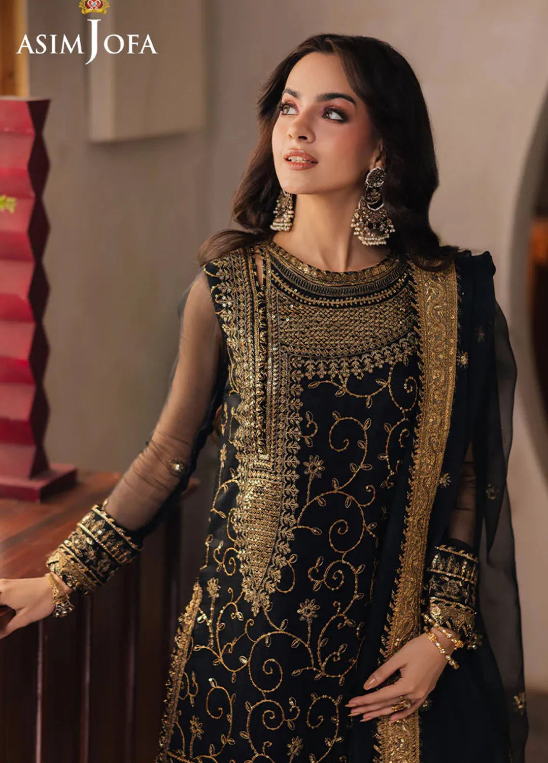 Heeriye by Asim Jofa Embroidered Organza Suit Unstitched 3 Piece AJ25H AJHE-04 - Festive Collection
