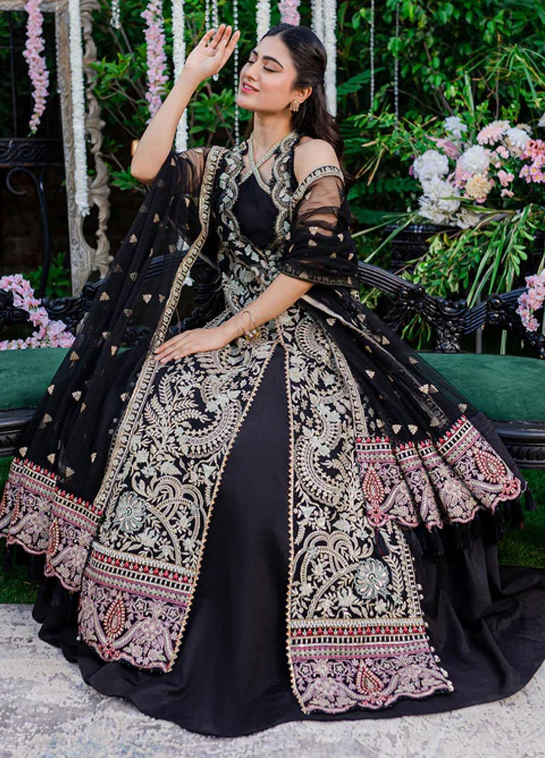 Heeriye By Izel Embroidered Organza Suits Unstitched 4 Piece IZL23HR HF-1062 Surmaya - Festive Collection