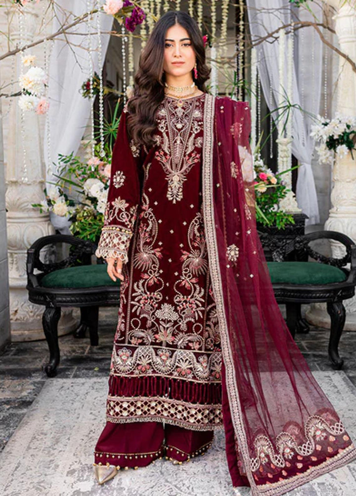 Heeriye By Izel Embroidered Velvet Suits Unstitched 3 Piece IZL23HR HF-1063 Afreen - Festive Collection