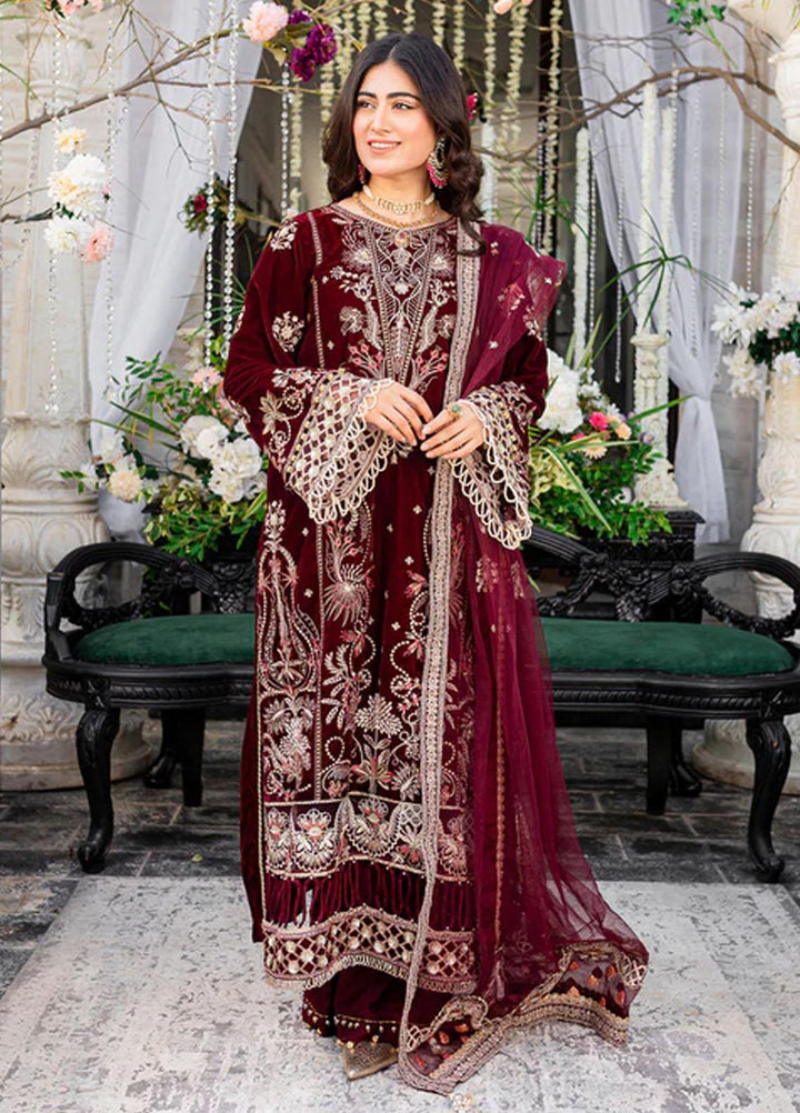 Heeriye By Izel Embroidered Velvet Suits Unstitched 3 Piece IZL23HR HF-1063 Afreen - Festive Collection