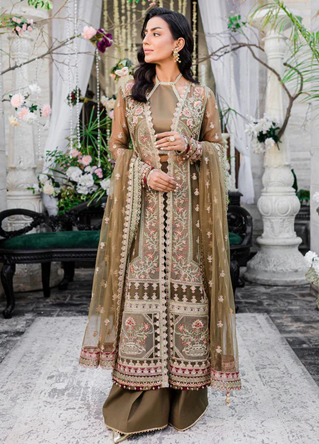 Heeriye By Izel Embroidered Chiffon Suits Unstitched 4 Piece IZL23HR HF-1066 Saibo - Festive Collection