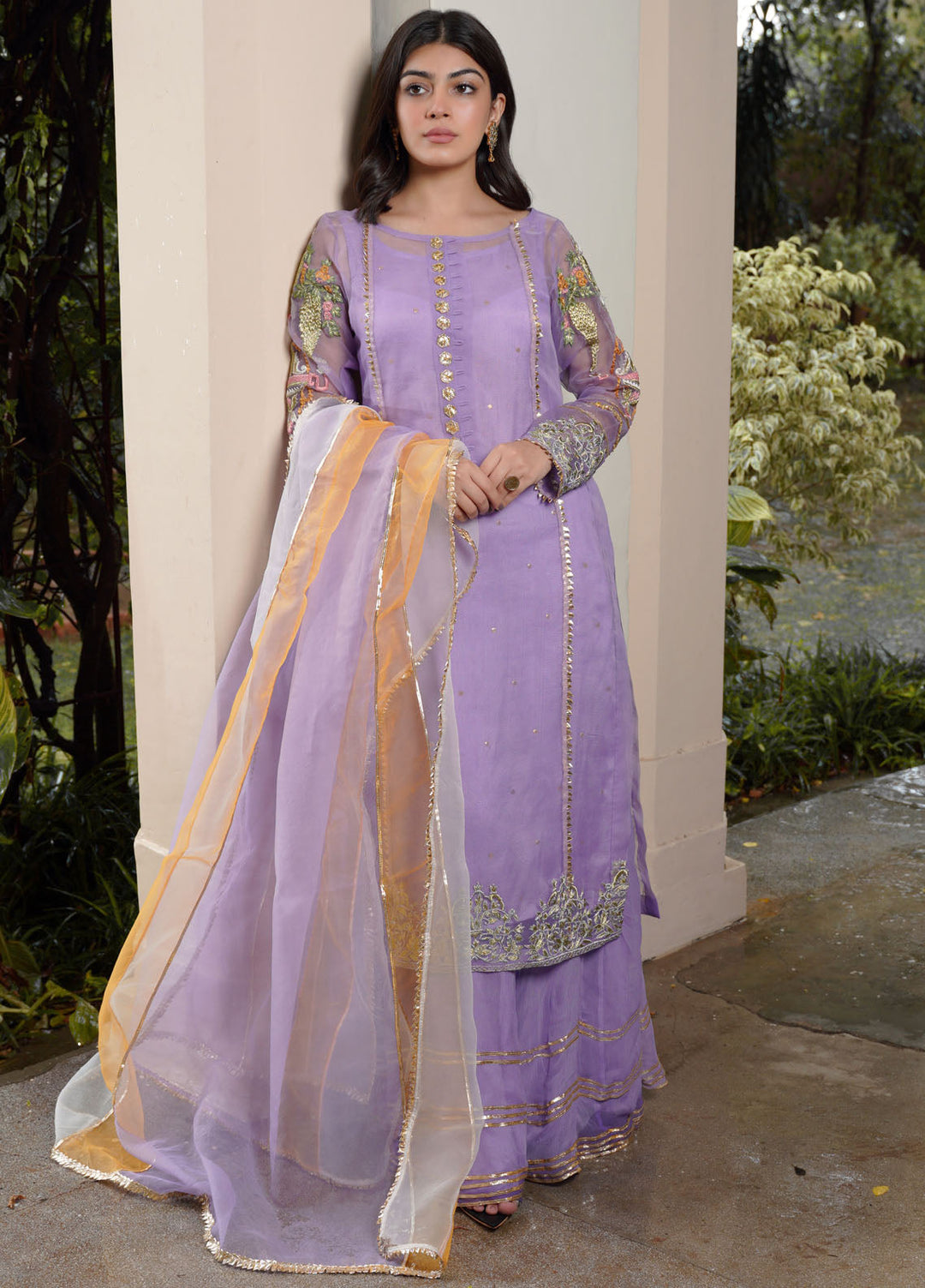 HEM Pret Embroidered Organza 3 Piece Suit Lilac