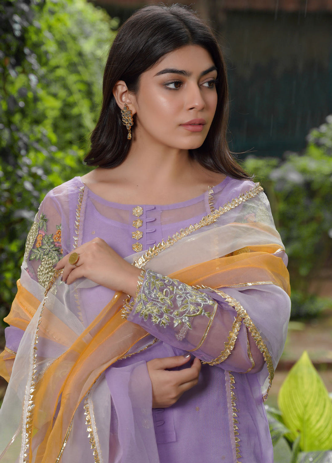 HEM Pret Embroidered Organza 3 Piece Suit Lilac