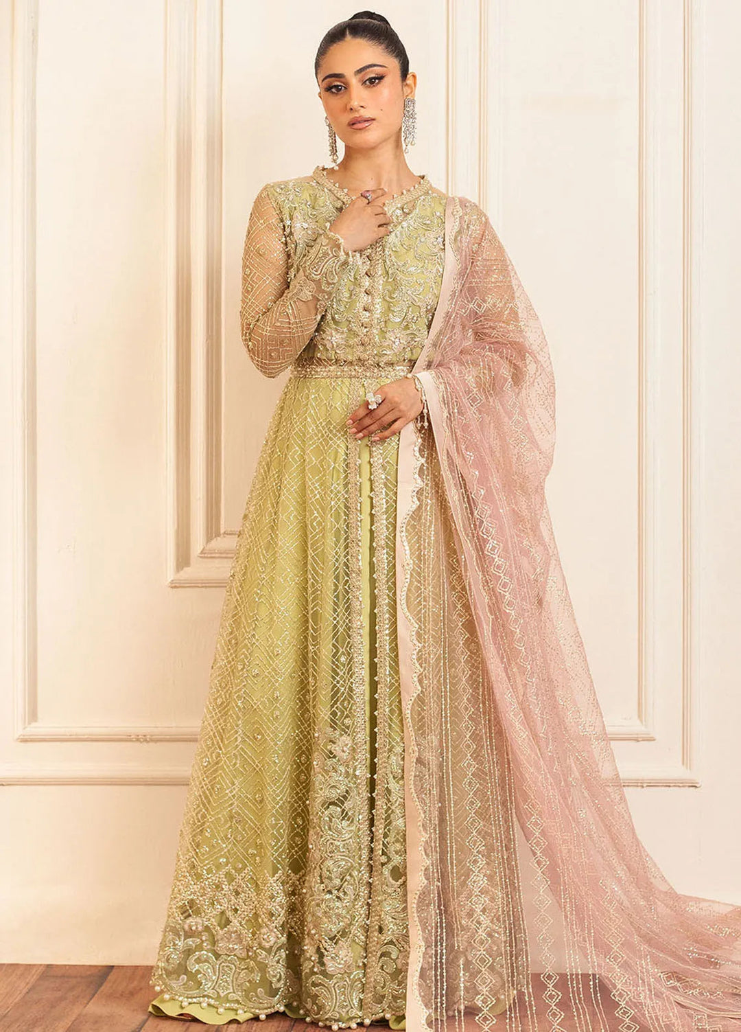 Hemline By Mushq Embroidered Suit Unstitched 3 Piece MQ24HA D-02 Wasabi - Formal Collection