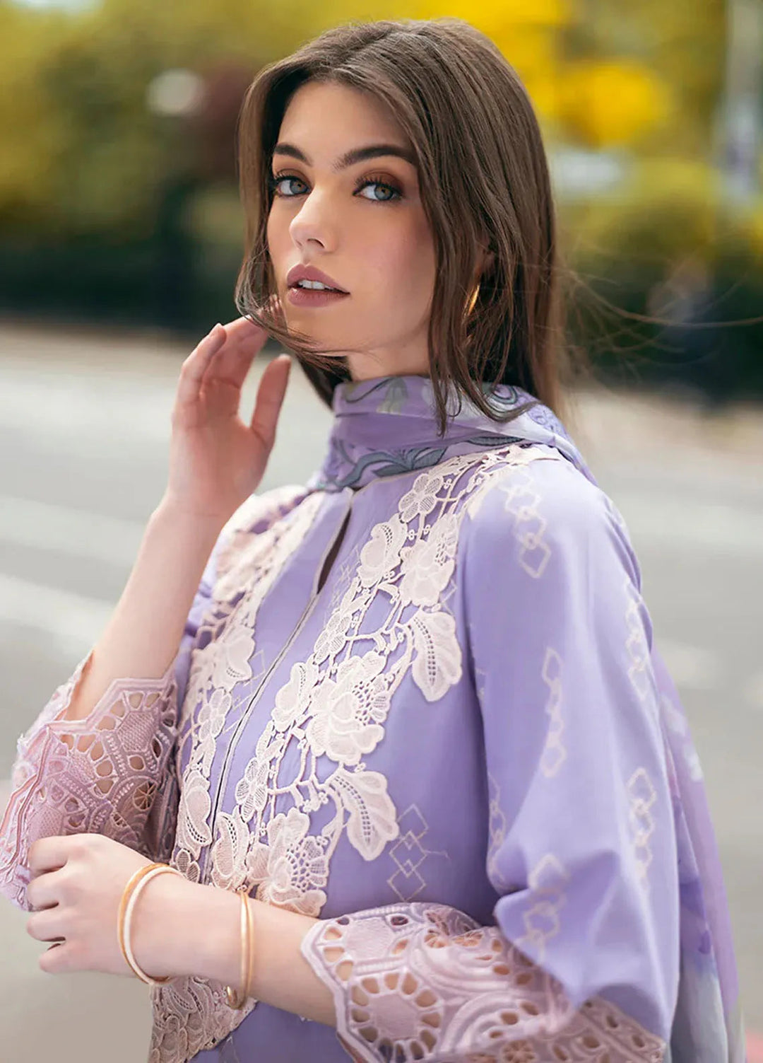 Hemline Odyssey By Mushq Embroidered Lawn Suit Unstitched 3 Piece MQ24H Bloom Boulevard - Summer Collection