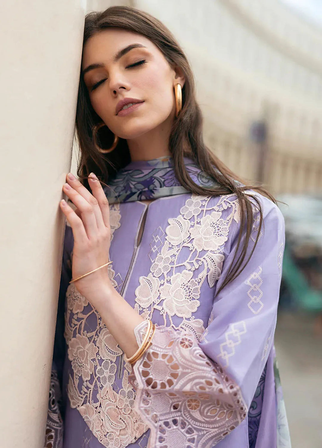 Hemline Odyssey By Mushq Embroidered Lawn Suit Unstitched 3 Piece MQ24H Bloom Boulevard - Summer Collection