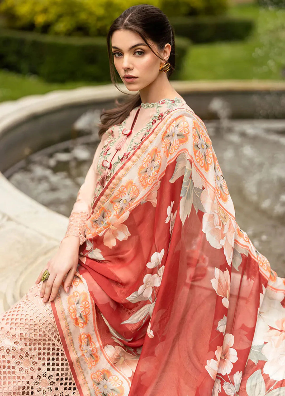 Hemline Odyssey By Mushq Embroidered Lawn Suit Unstitched 3 Piece MQ24H Blooming Belle - Summer Collection