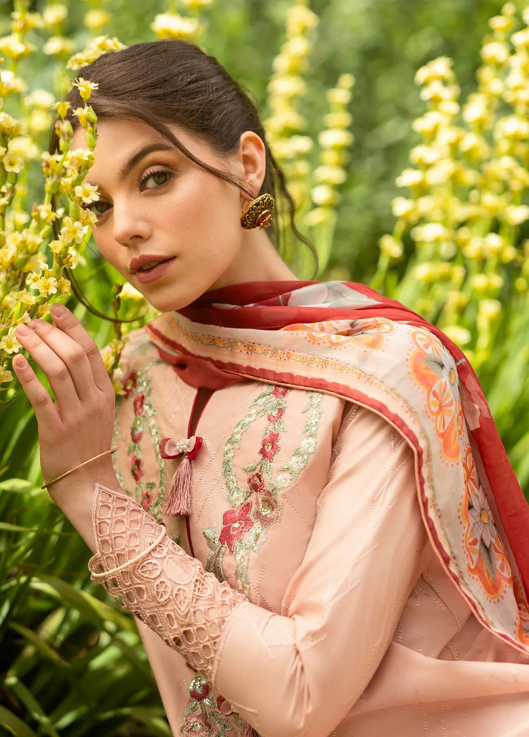 Hemline Odyssey By Mushq Embroidered Lawn Suit Unstitched 3 Piece MQ24H Blooming Belle - Summer Collection
