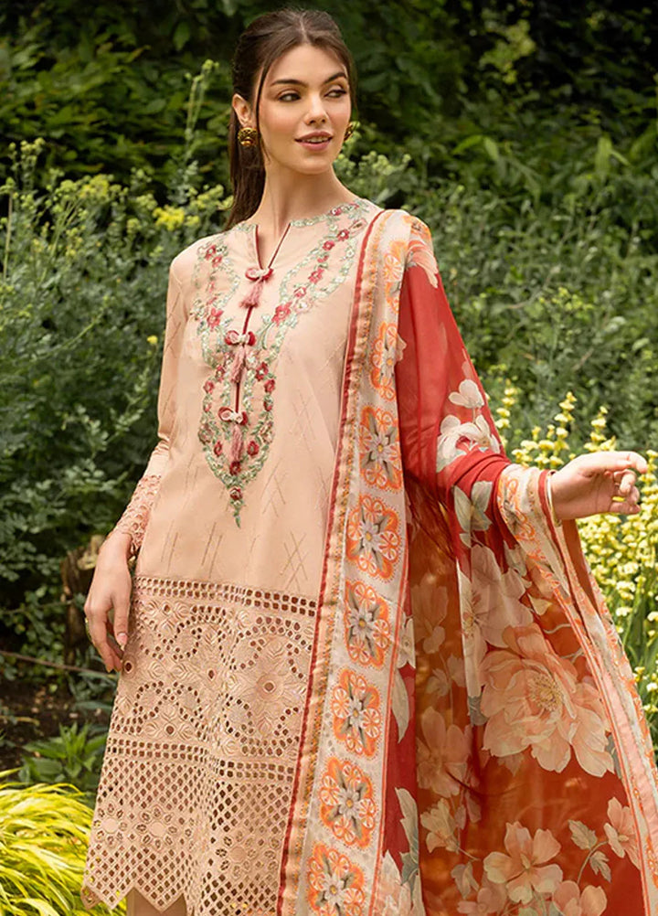 Hemline Odyssey By Mushq Embroidered Lawn Suit Unstitched 3 Piece MQ24H Blooming Belle - Summer Collection