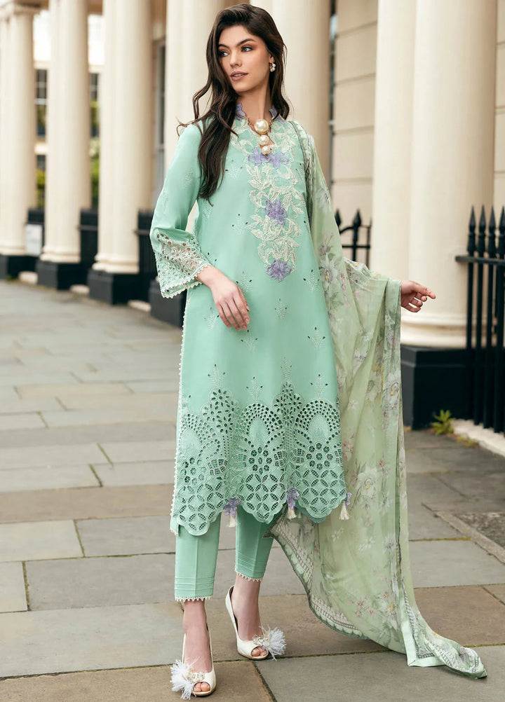 Hemline Odyssey By Mushq Embroidered Lawn Suit Unstitched 3 Piece MQ24H Bristol Beauty - Summer Collection