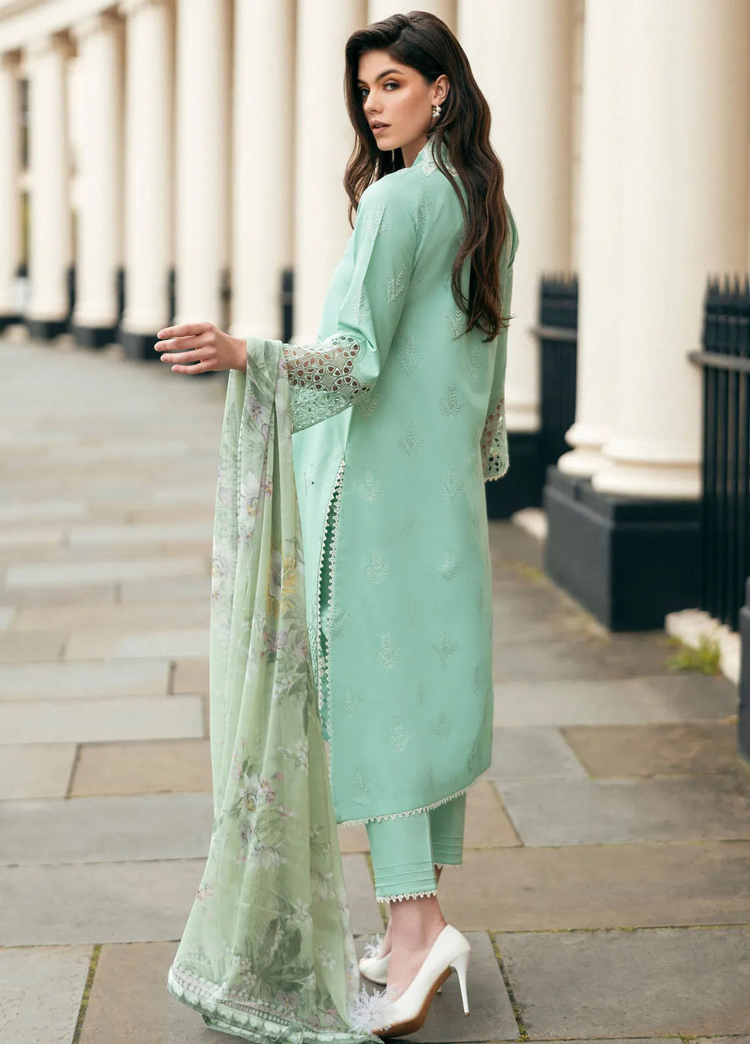 Hemline Odyssey By Mushq Embroidered Lawn Suit Unstitched 3 Piece MQ24H Bristol Beauty - Summer Collection