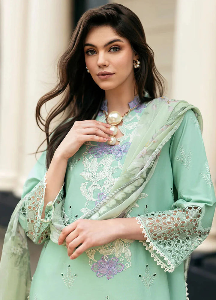 Hemline Odyssey By Mushq Embroidered Lawn Suit Unstitched 3 Piece MQ24H Bristol Beauty - Summer Collection
