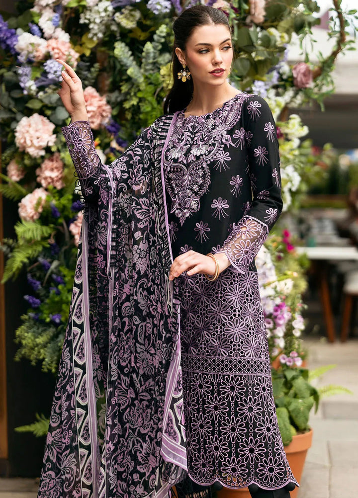 Hemline Odyssey By Mushq Embroidered Lawn Suit Unstitched 3 Piece MQ24H Luxe Lace - Summer Collection