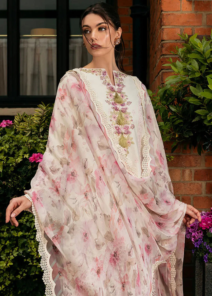 Hemline Odyssey By Mushq Embroidered Lawn Suit Unstitched 3 Piece MQ24H Mocha Muse - Summer Collection