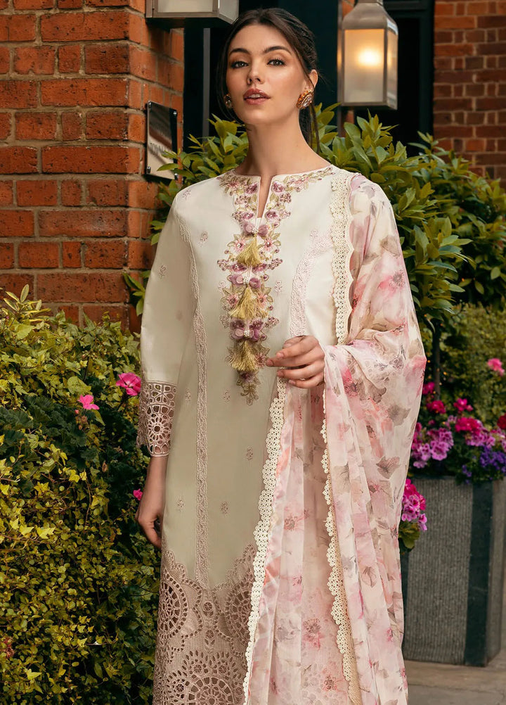 Hemline Odyssey By Mushq Embroidered Lawn Suit Unstitched 3 Piece MQ24H Mocha Muse - Summer Collection