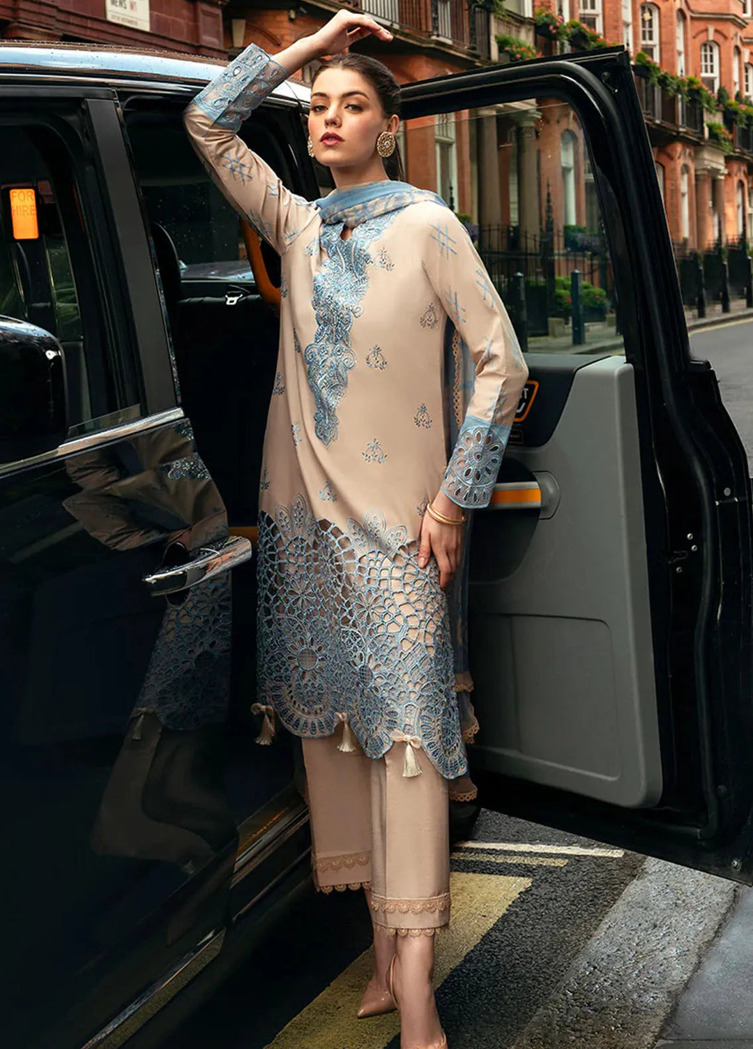 Hemline Odyssey By Mushq Embroidered Lawn Suit Unstitched 3 Piece MQ24H Mystical Muse - Summer Collection